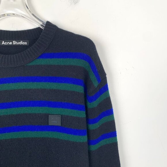 Acne Studios Multicolored Striped Wool Round-Neck Long-Sleeve Sweater XS - Picture 5 of 6